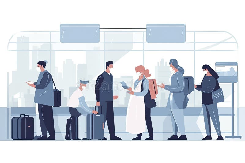 Health Check upon Arrival Semi Flat RGB Color Vector Illustration ...