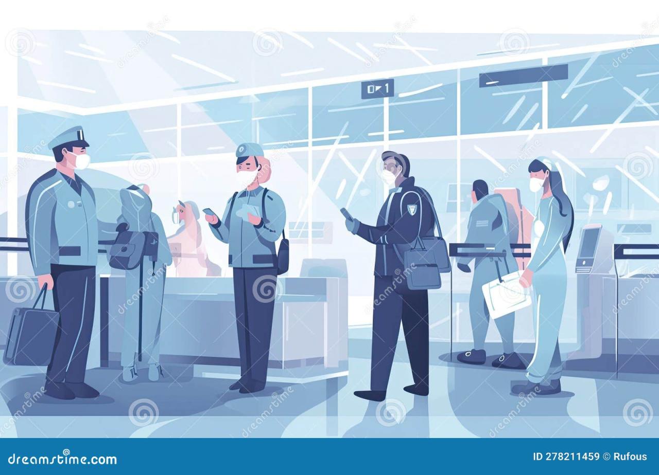 Health Check upon Arrival Semi Flat RGB Color Vector Illustration ...