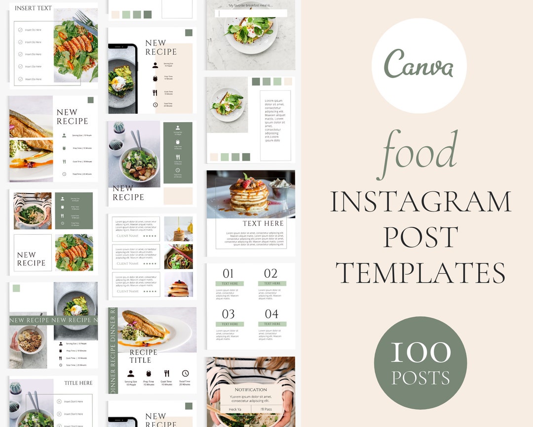 Food Blog Social Media Posts Recipe Ebook Branding - Etsy Food Blog Social Media Posts Recipe Ebook Branding - Etsy